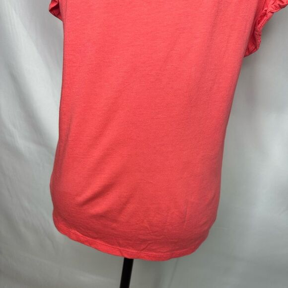 Michael Kors Ruffle Sleeve Top Color Sangria Size M - Picture 10 of 13